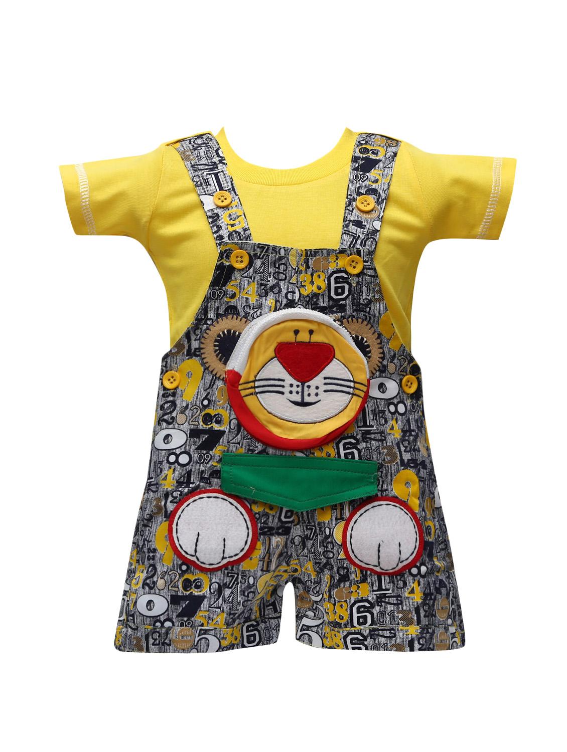 yellow cotton dungarees twin sets & jump suit - 14380895 - Zoom Image - 0