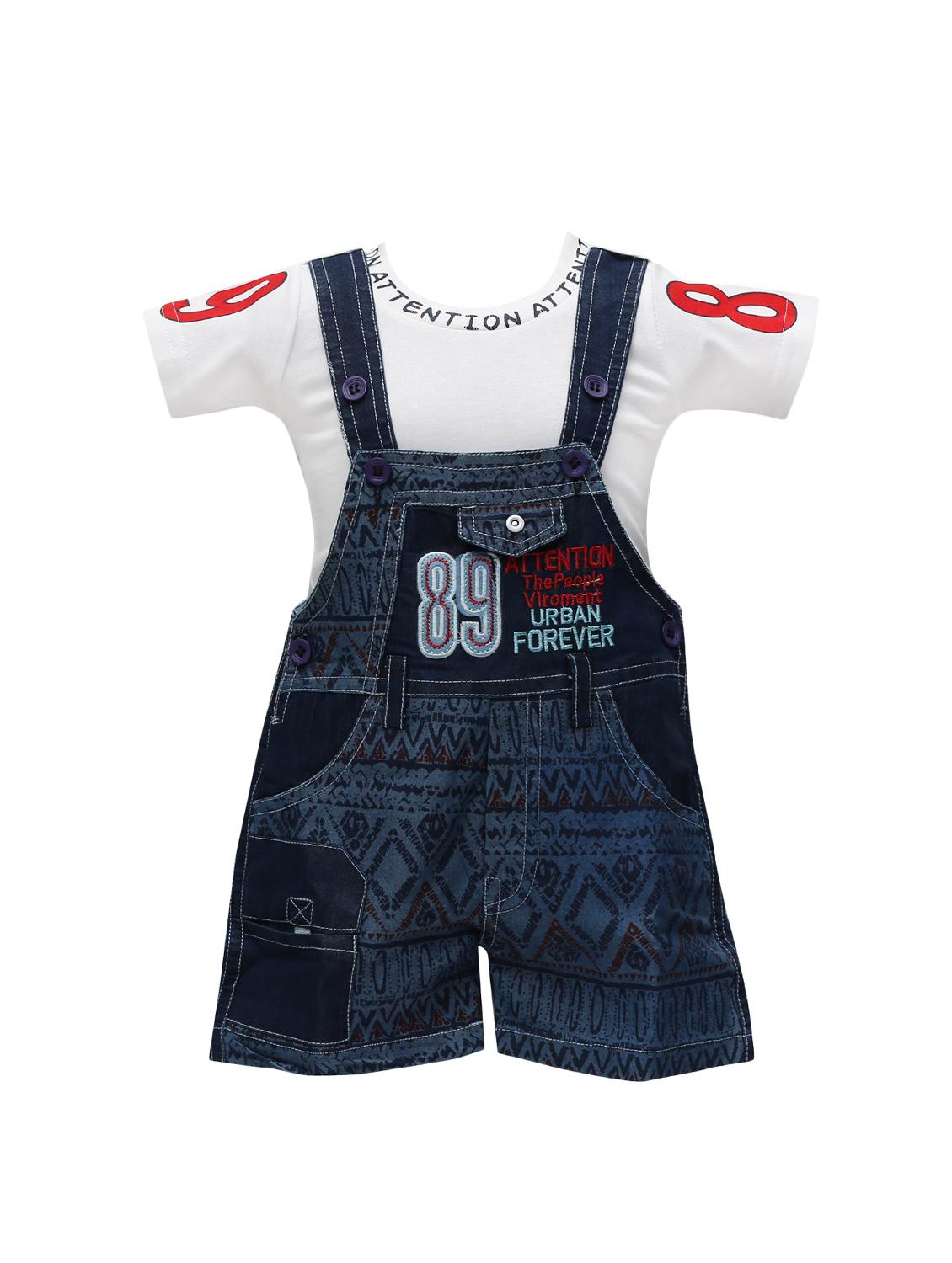 white cotton dungarees twin sets & jump suit - 14380898 -  Zoom Image - 0