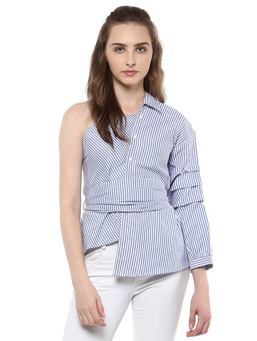 deconstructed striped back bow tie top - 14381055 -  Standard Image - 0