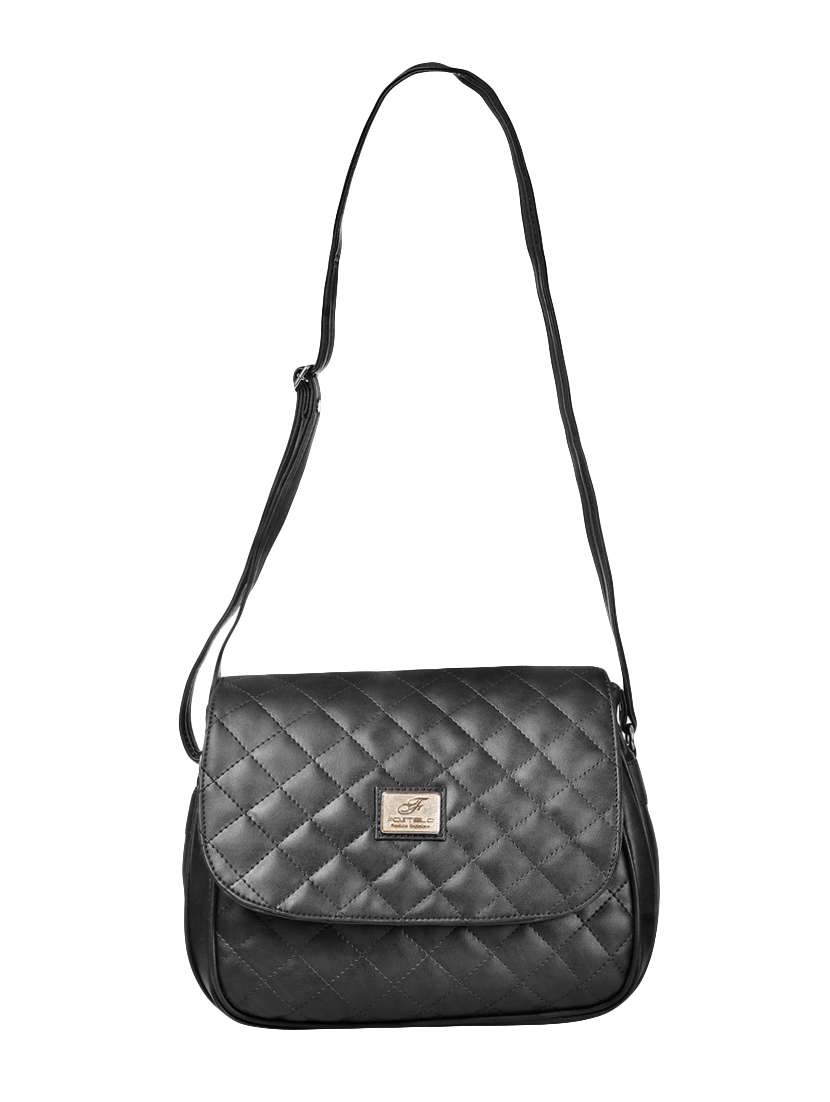 black leatherette  regular sling bag
