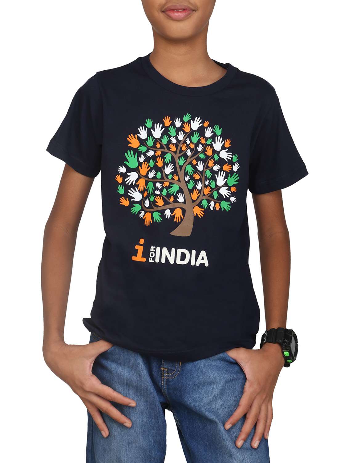 navy blue cotton tshirt