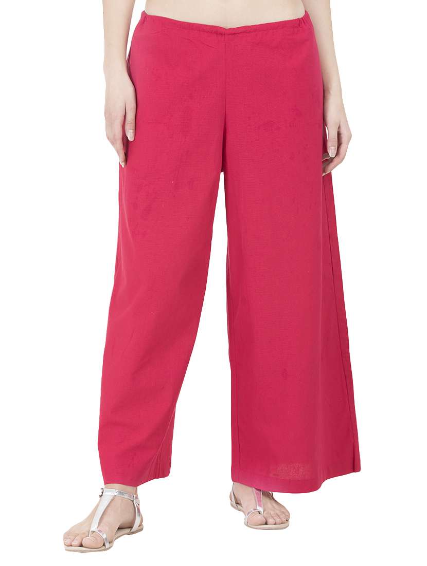 pink cotton casual  palazzo