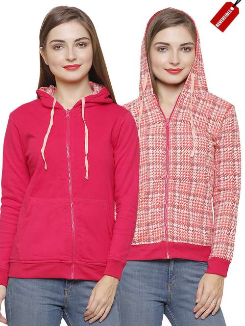 pink cotton reversible jacket - 14393328 - Standard Image - 0