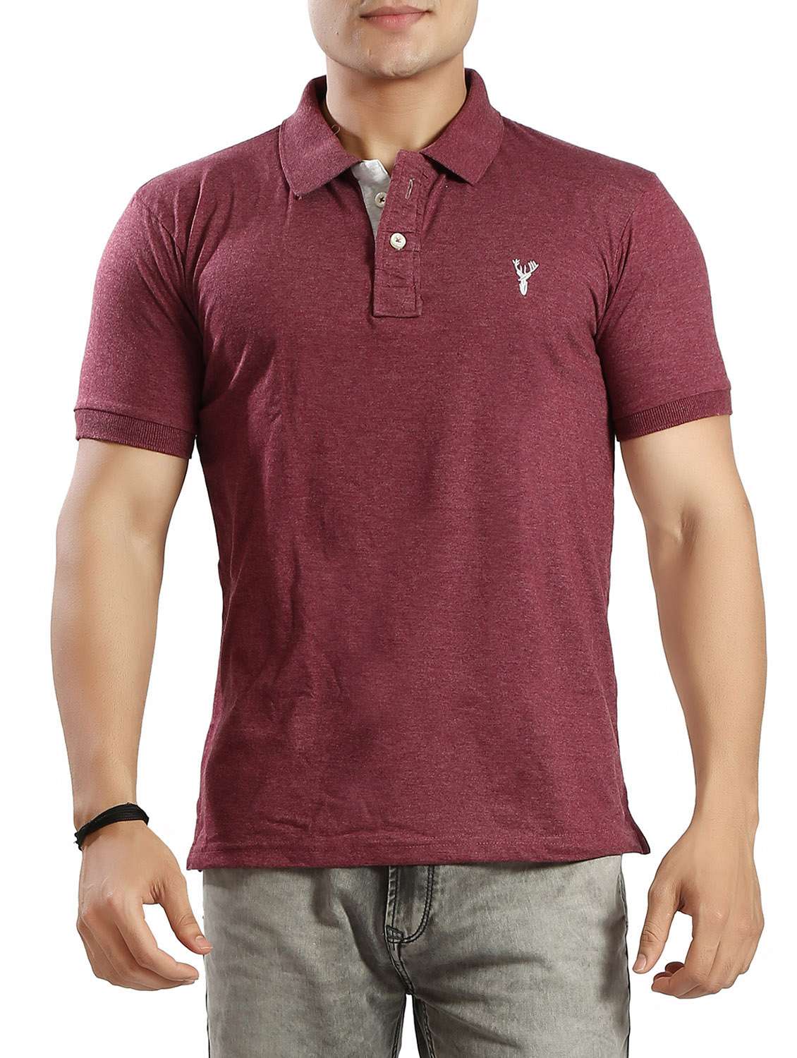 maroon cotton t-shirt