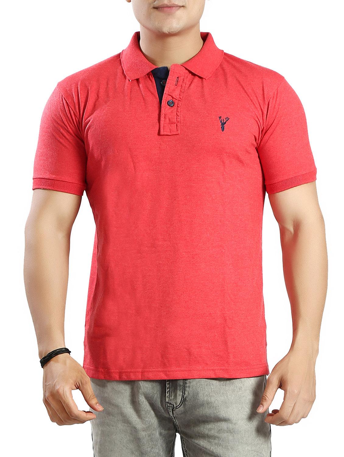 red solid polo t-shirt - 14393889 - Zoom Image - 0