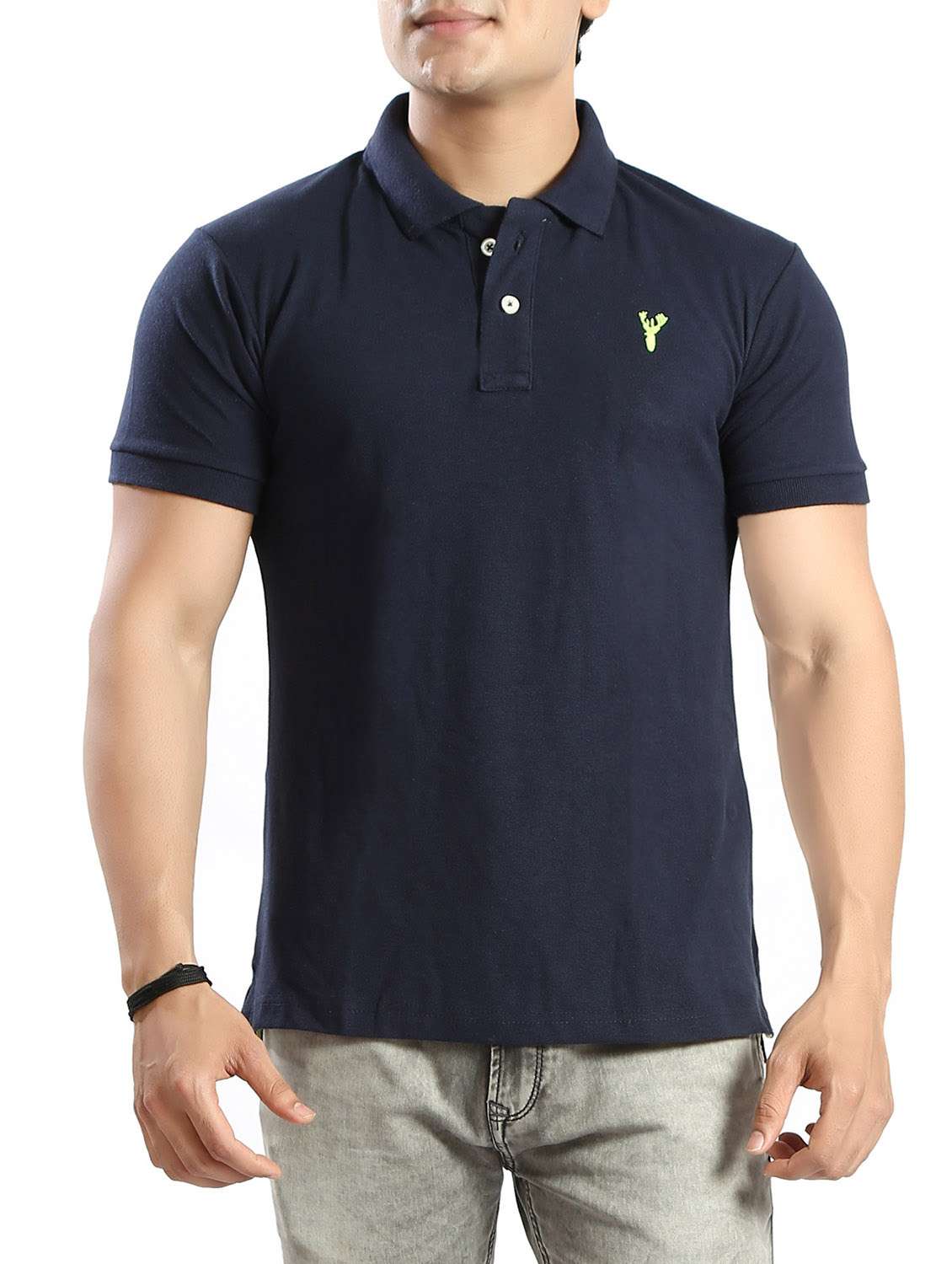 men solid short sleeve polo t-shirt
