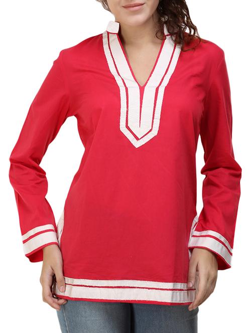 pink cotton regular tunic - 14395077 -  Standard Image - 0