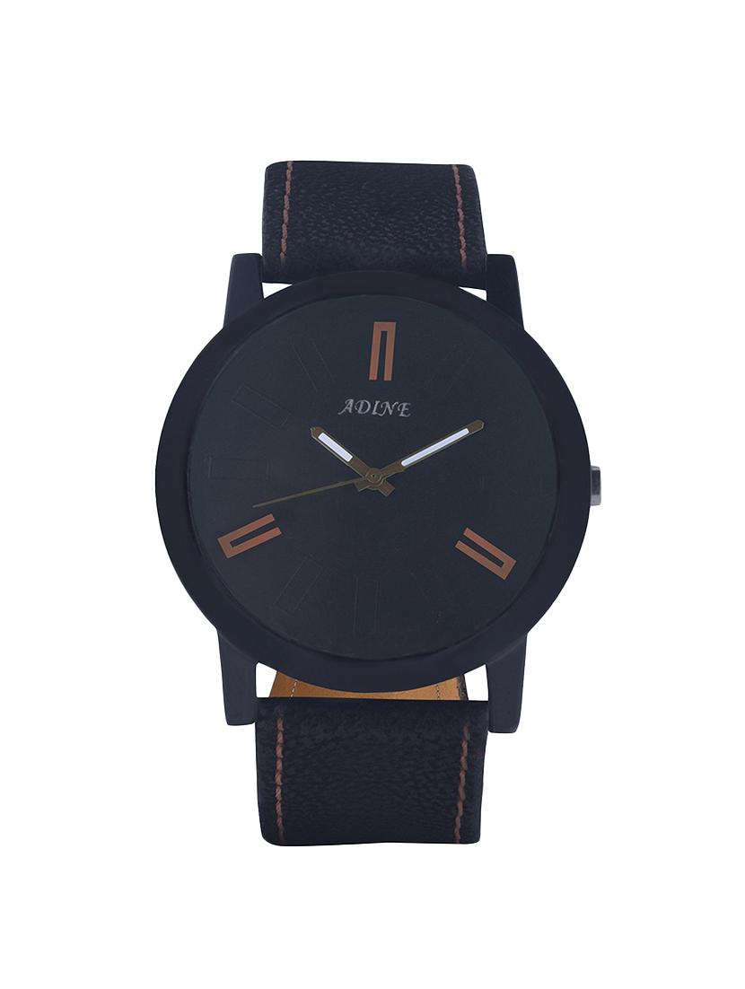 ADINE CASUAL BLACK ANALOG WATCH FOR MEN