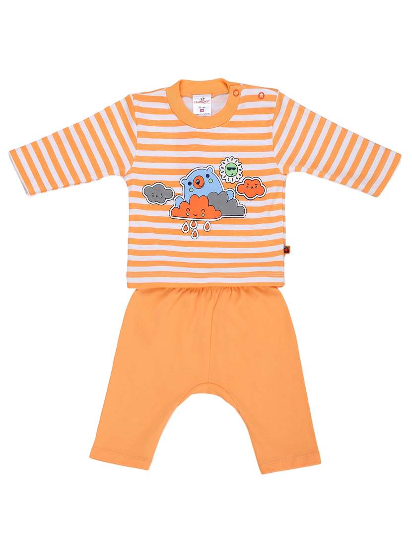 orange cotton pyjama set nightwear