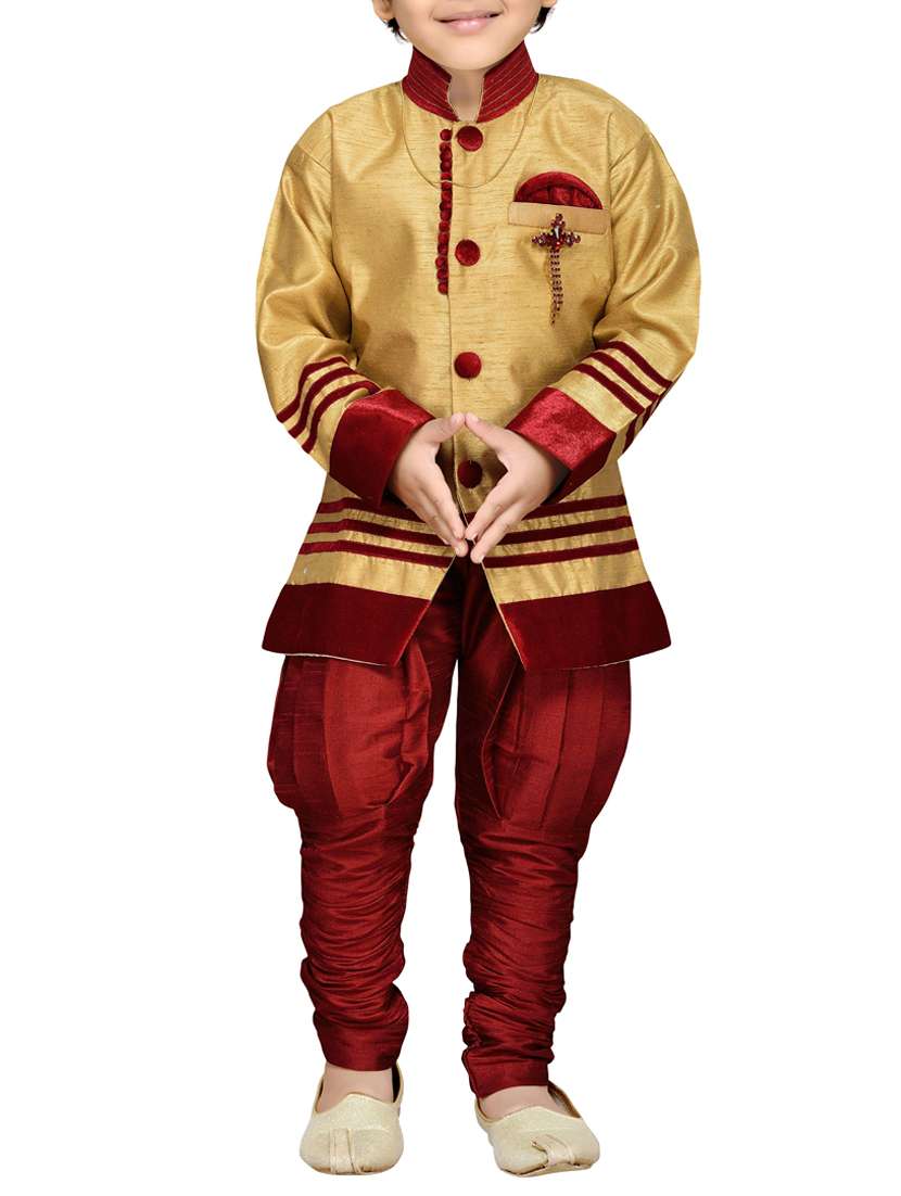 red silk blend kurta sets
