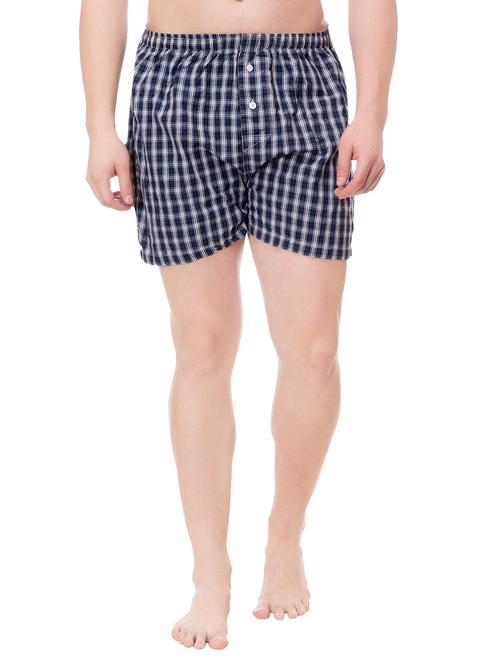 dark blue cotton boxer - 14408018 - Standard Image - 0