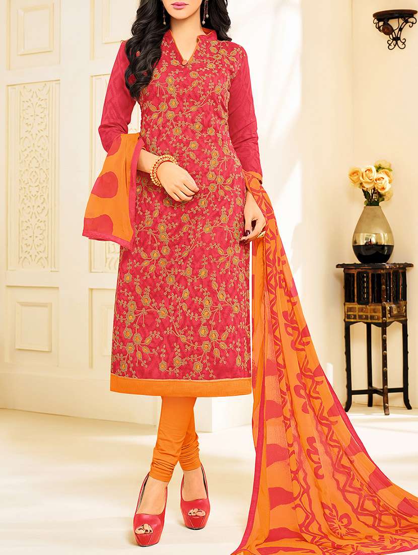 embroidered churidaar suits unstitched suit