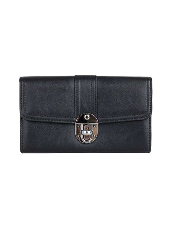 black leatherette clutch