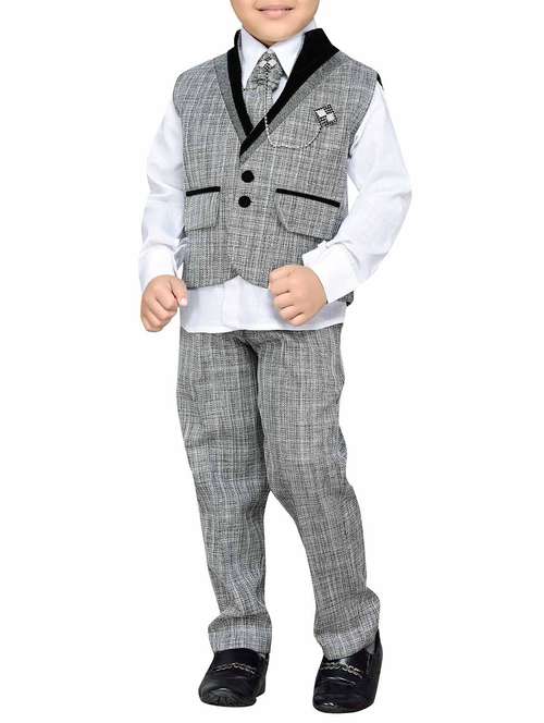 grey waistcoat, shirt and trouser set - 14408618 -  Standard Image - 0