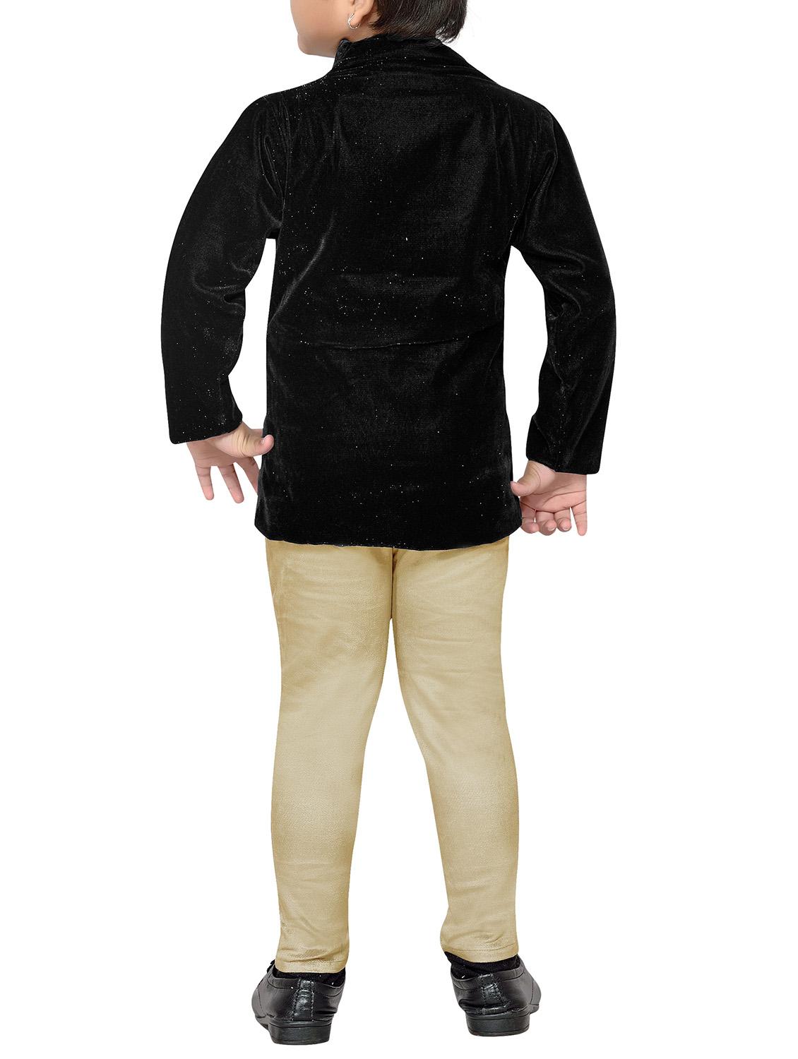 beige and black velvet suit set - 14408959 - Standard Image - 3