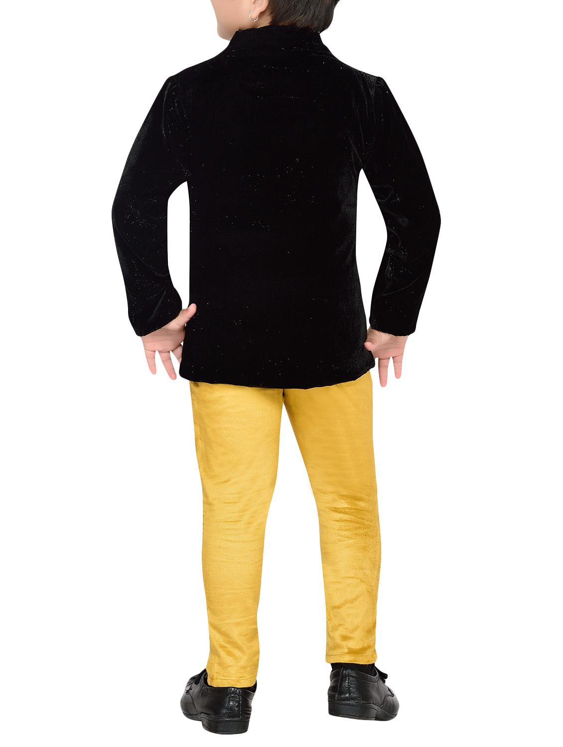 yellow and black velvet suit set - 14408961 - Standard Image - 3