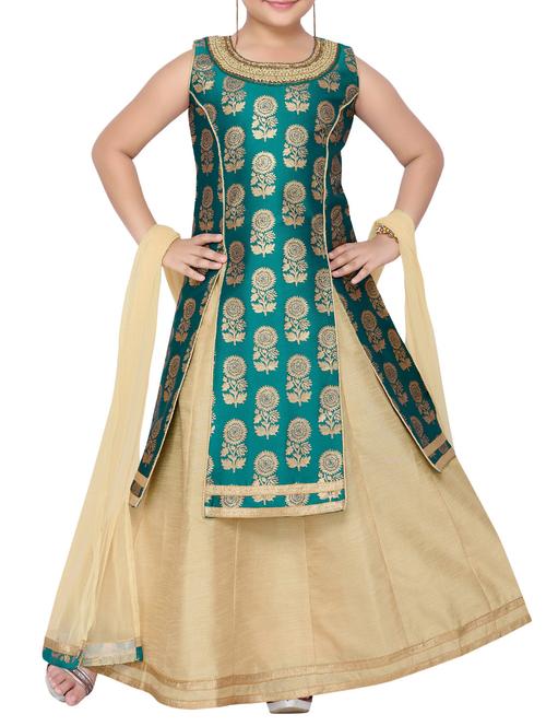 green silk lehenga choli - 14409890 - Standard Image - 0