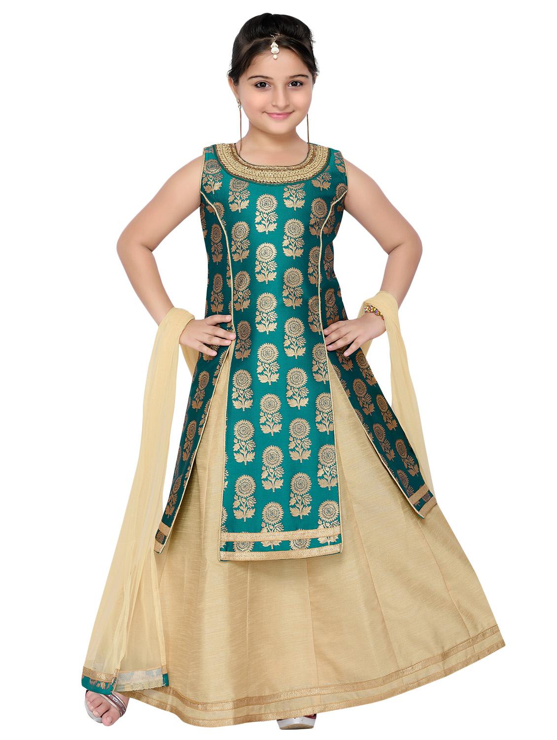 green silk lehenga choli - 14409890 - Standard Image - 3