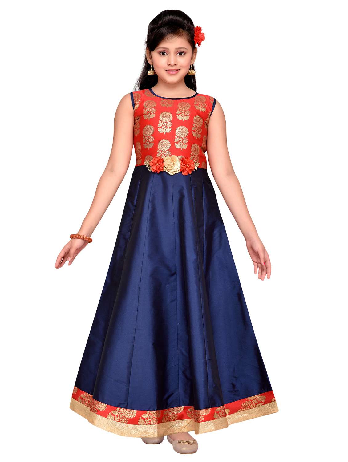 blue silk blend party gown - 14411122 -  Standard Image - 3