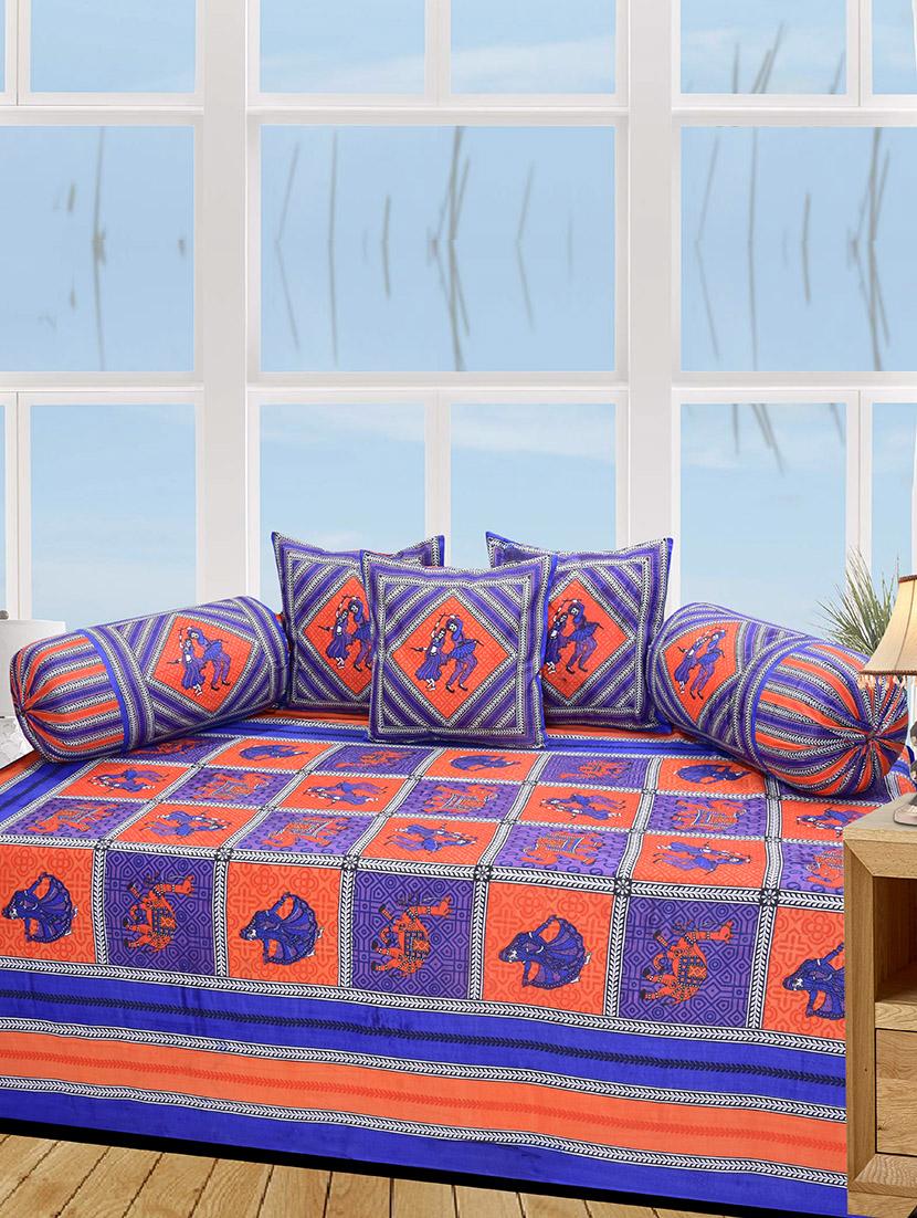 cotton jaipuri printed 6 pcs diwan set - 14411485 -  Zoom Image - 0