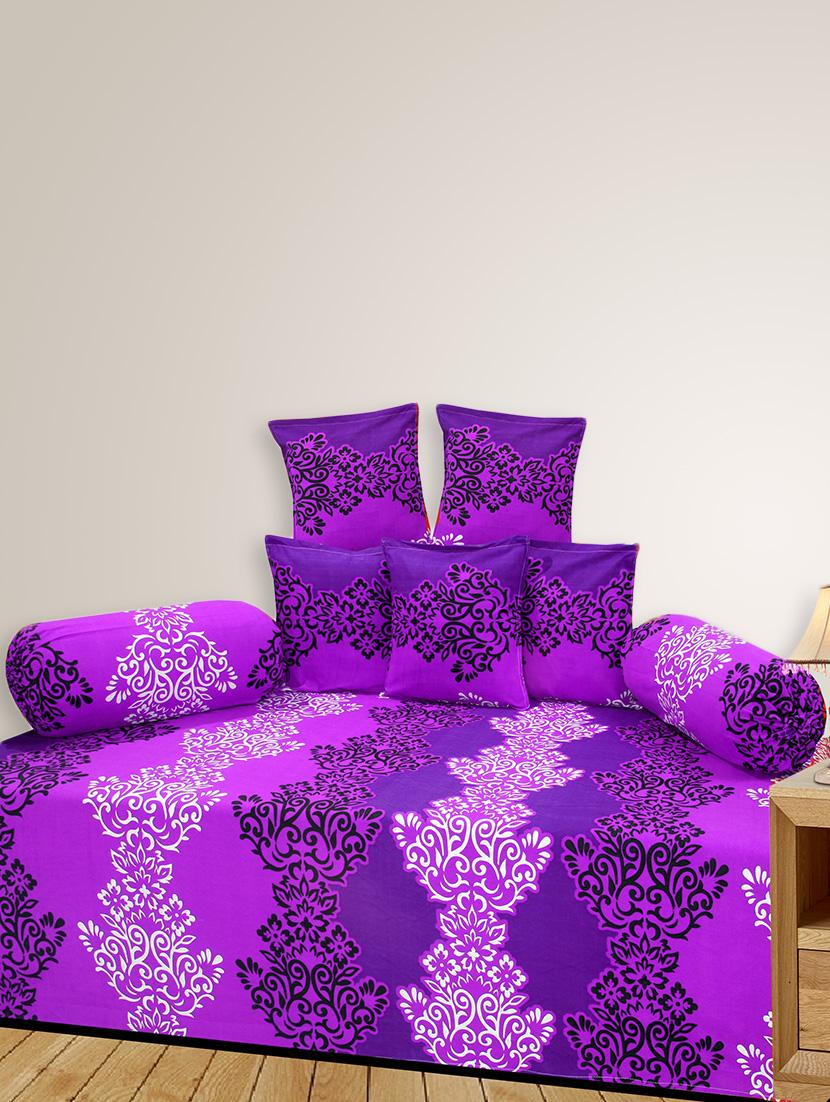 ethnic print poly cotton 8 pcs diwan set - 14411498 - Zoom Image - 0