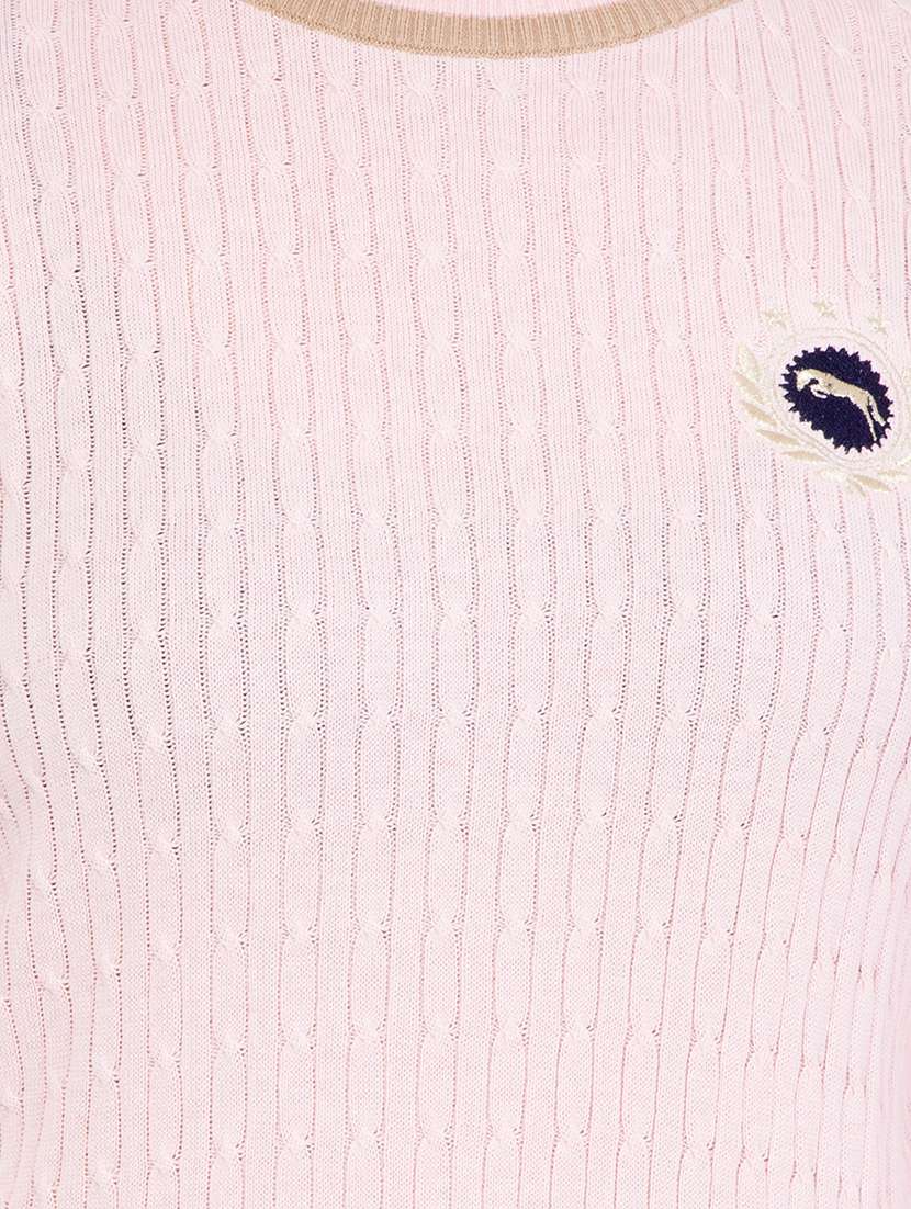 pink cotton turtle neck pullover - 14415725 - Standard Image - 3