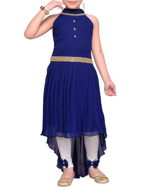 navy blue georgette tunic set - 14417476 -  Standard Image - 0