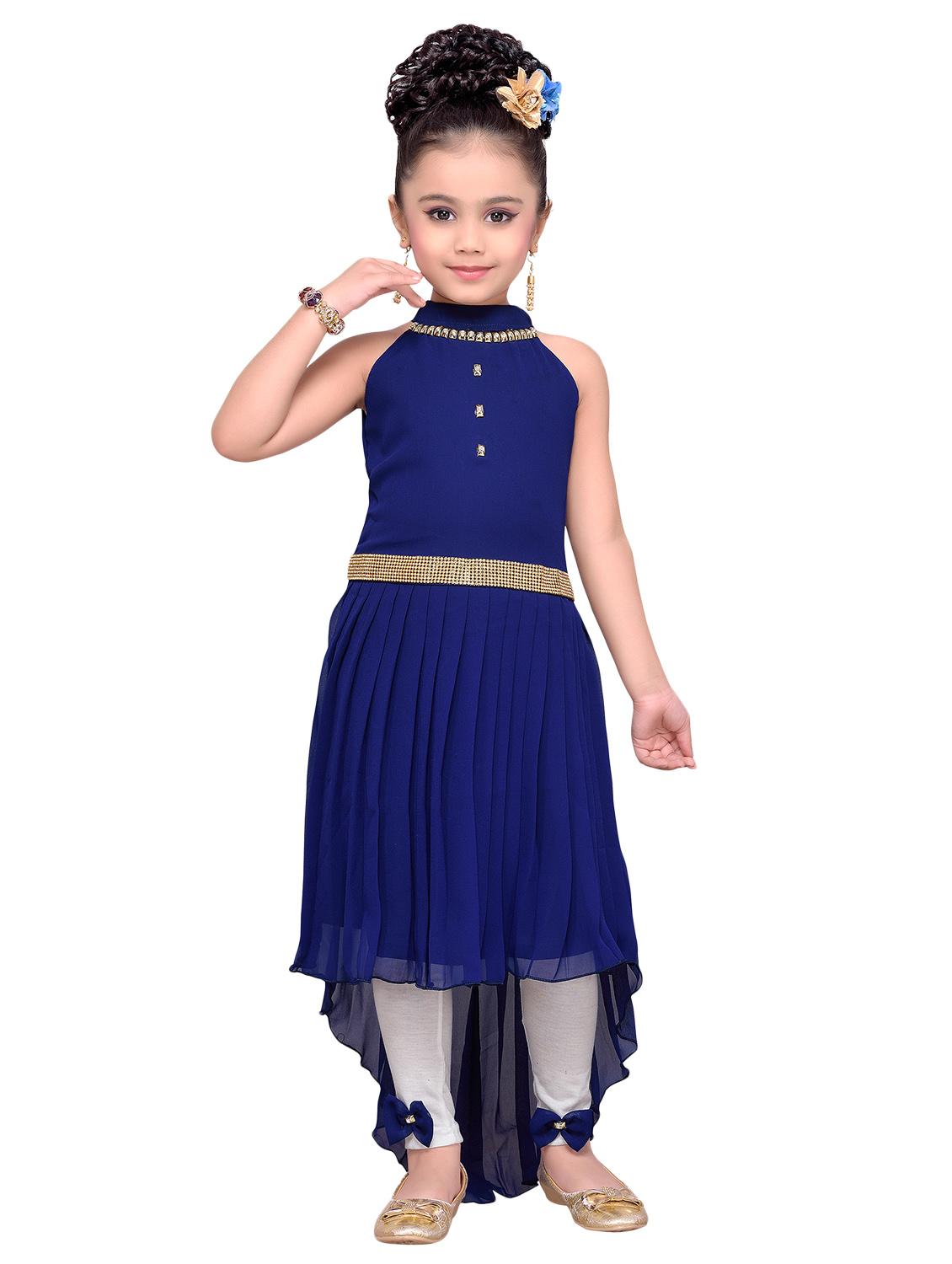 navy blue georgette tunic set - 14417476 - Standard Image - 3