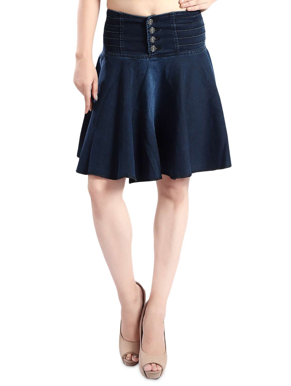 blue denim flared skirts - 14419381 - Zoom Image - 0