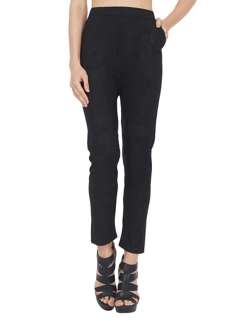 black cotton lycra jeggings