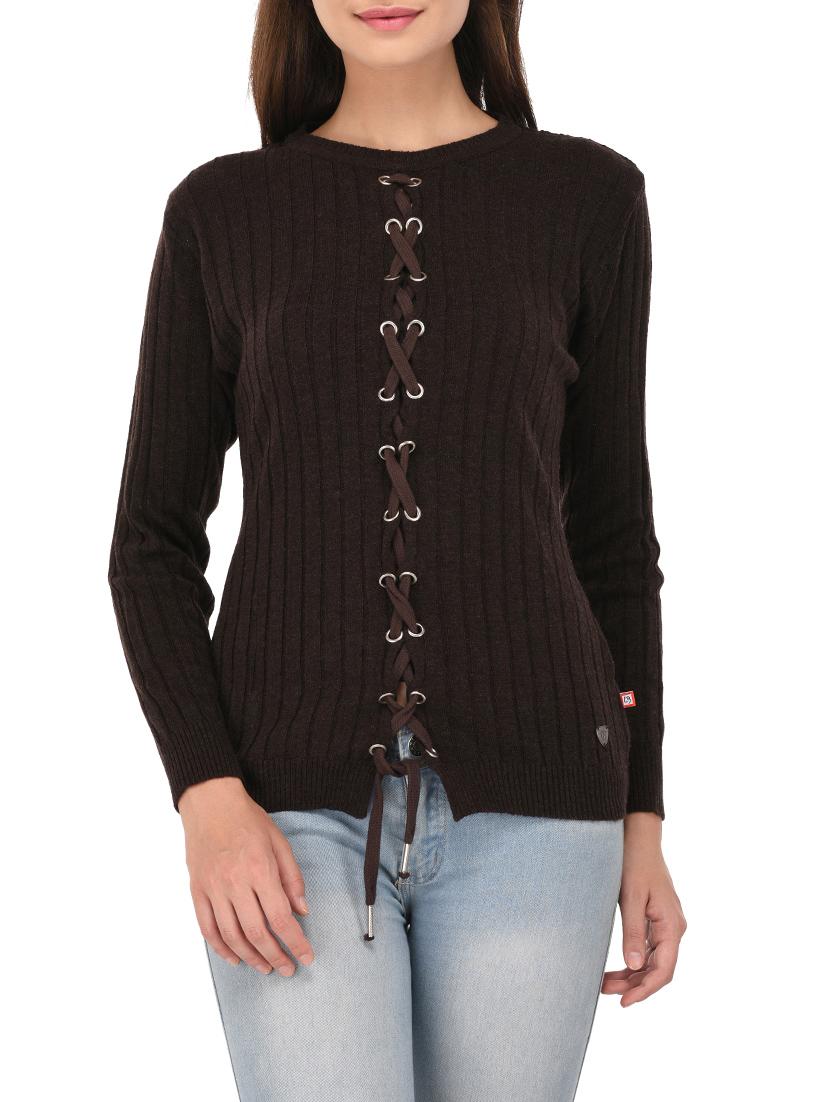 brown woollen pullover - 14422127 - Zoom Image - 0