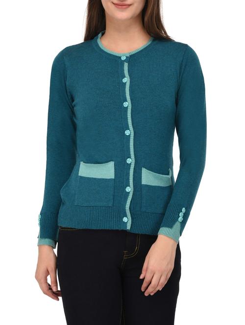 blue woollen cardigan - 14422131 -  Standard Image - 0