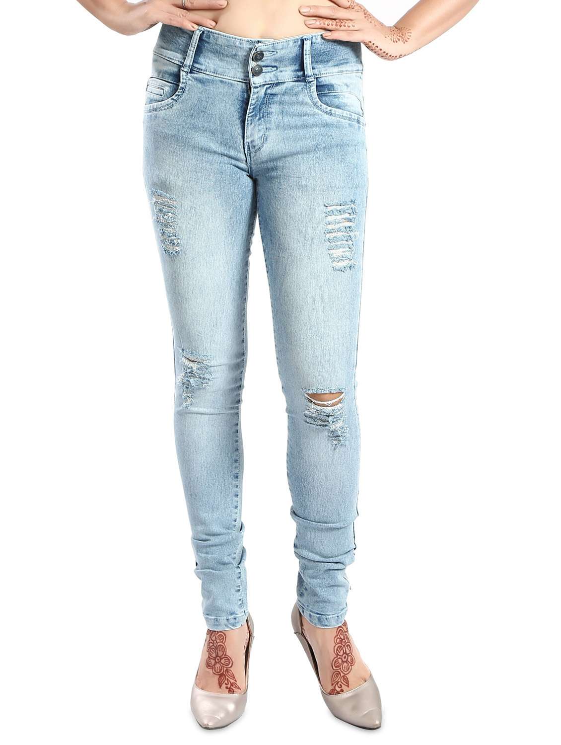 women's distress slim fit jeans