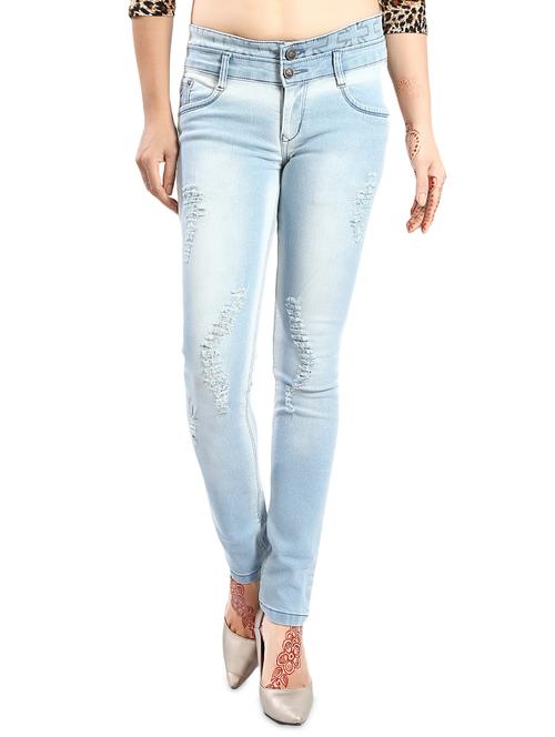 women's distress slim fit jeans - 14426500 - Standard Image - 0