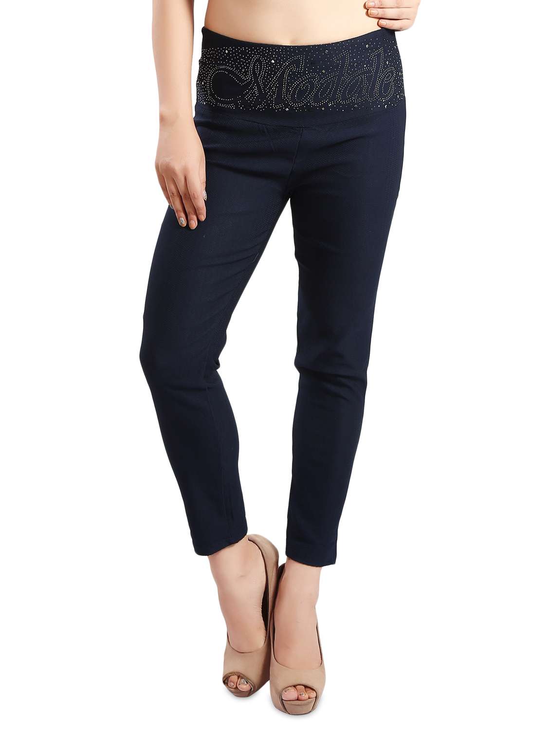 navy blue cotton jeggings