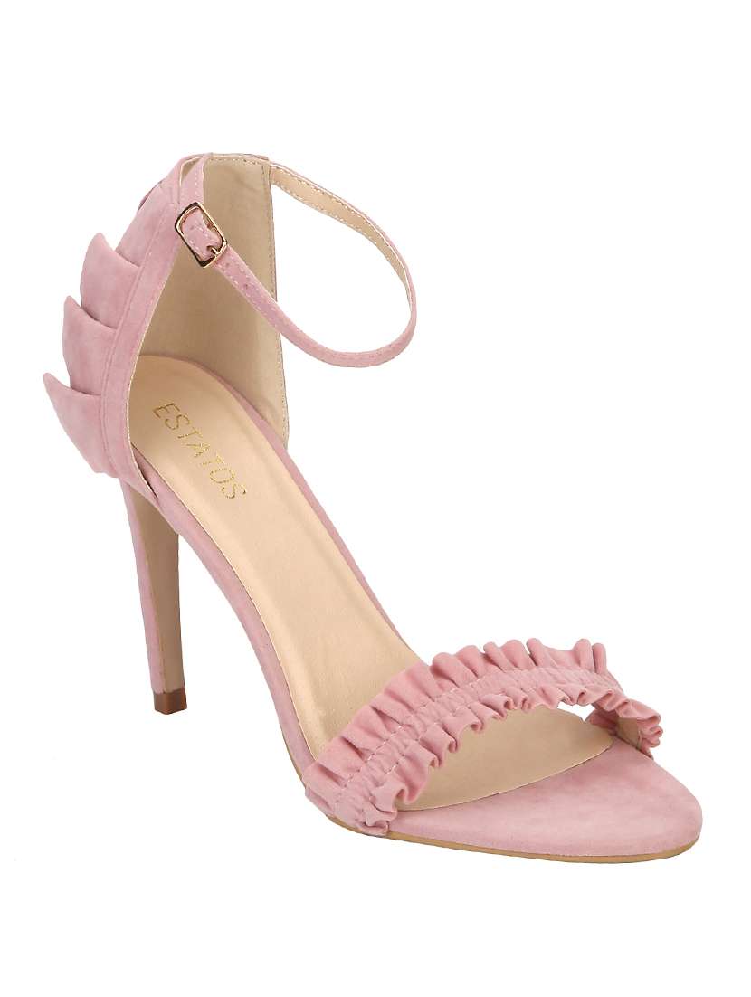 pink leather ankle strap sandals