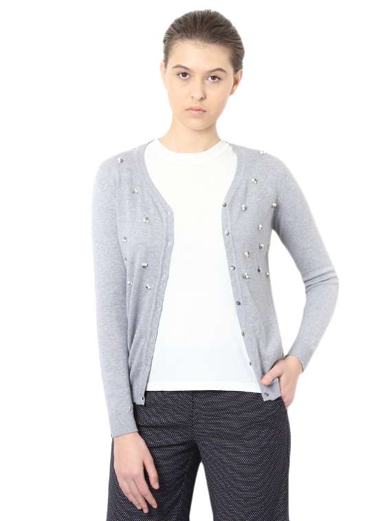 grey cotton cardigan