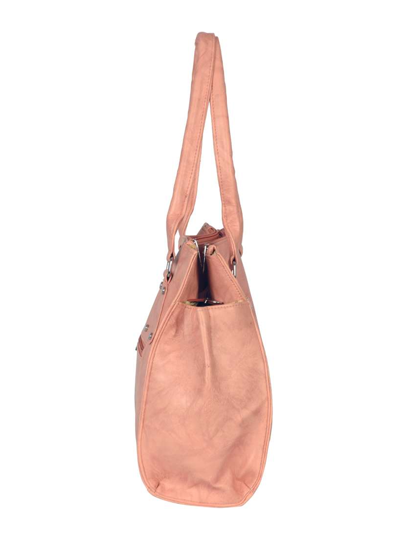 pink leatherette regular handbag - 14433630 - Standard Image - 3