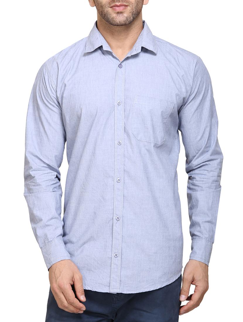 light blue cotton casual shirt - 14435313 - Zoom Image - 0