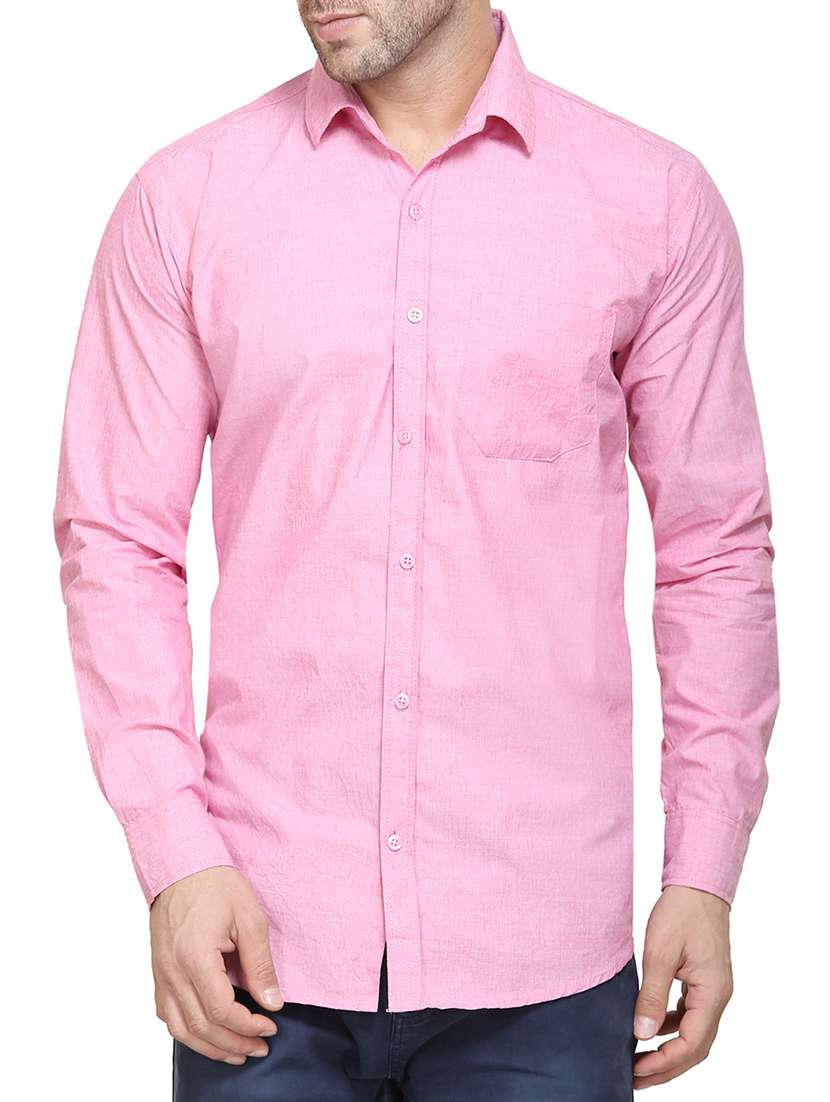 pink cotton casual shirt - 14435314 -  Zoom Image - 0