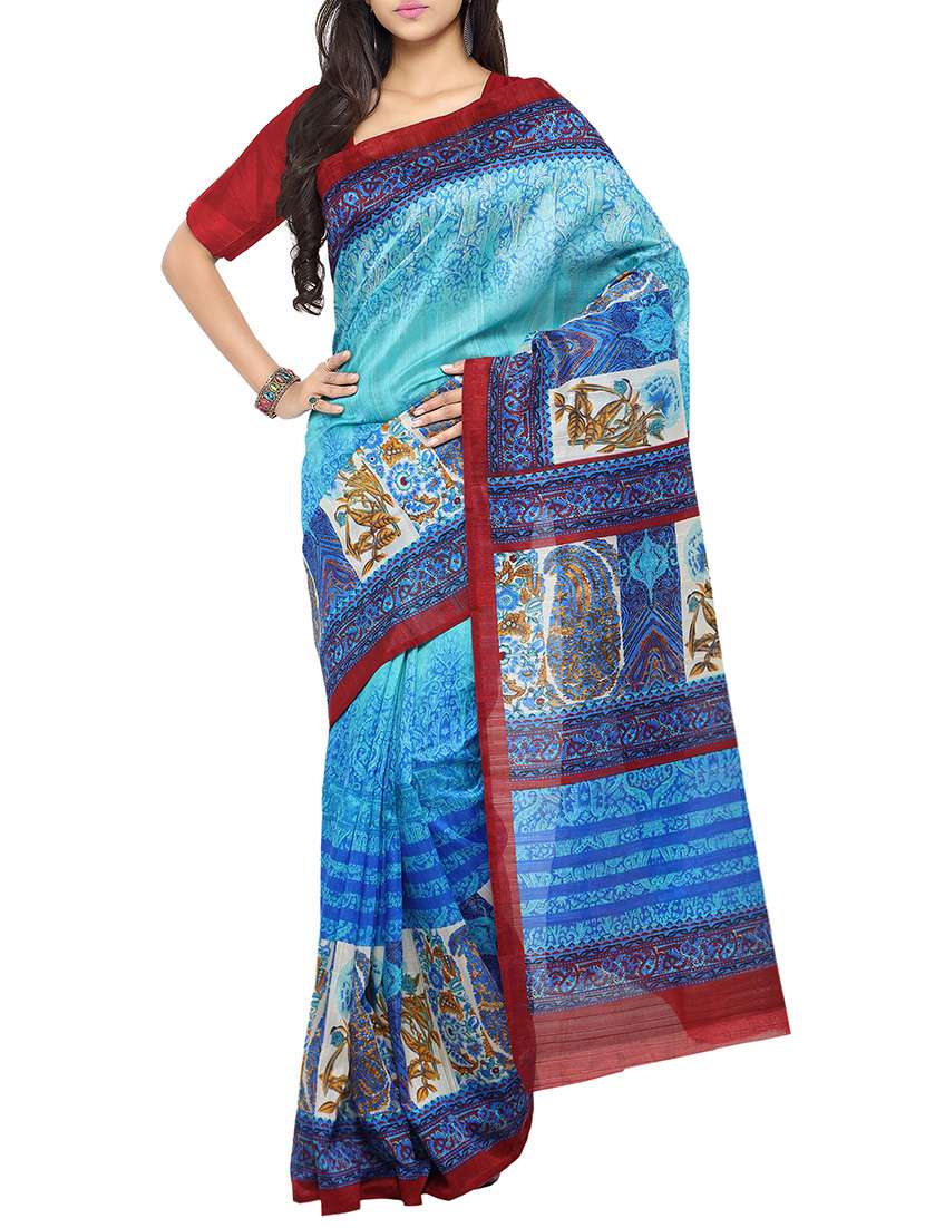 digital printed bhagalpuri saree with blouse