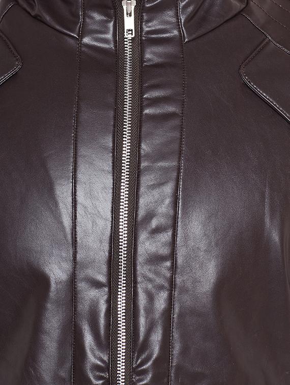brown leatherette biker jacket - 14436815 - Standard Image - 3