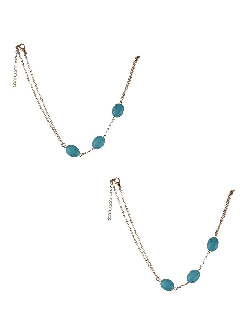 gold metal anklets and payal