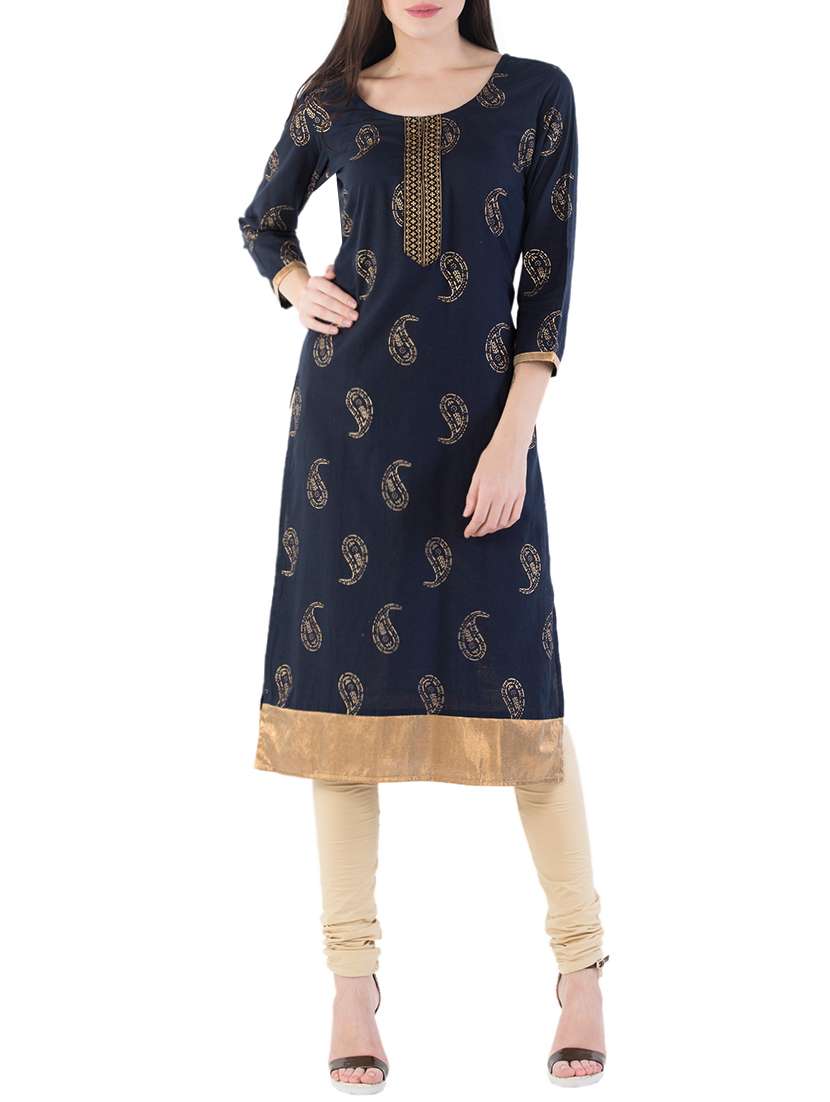straight printed kurta