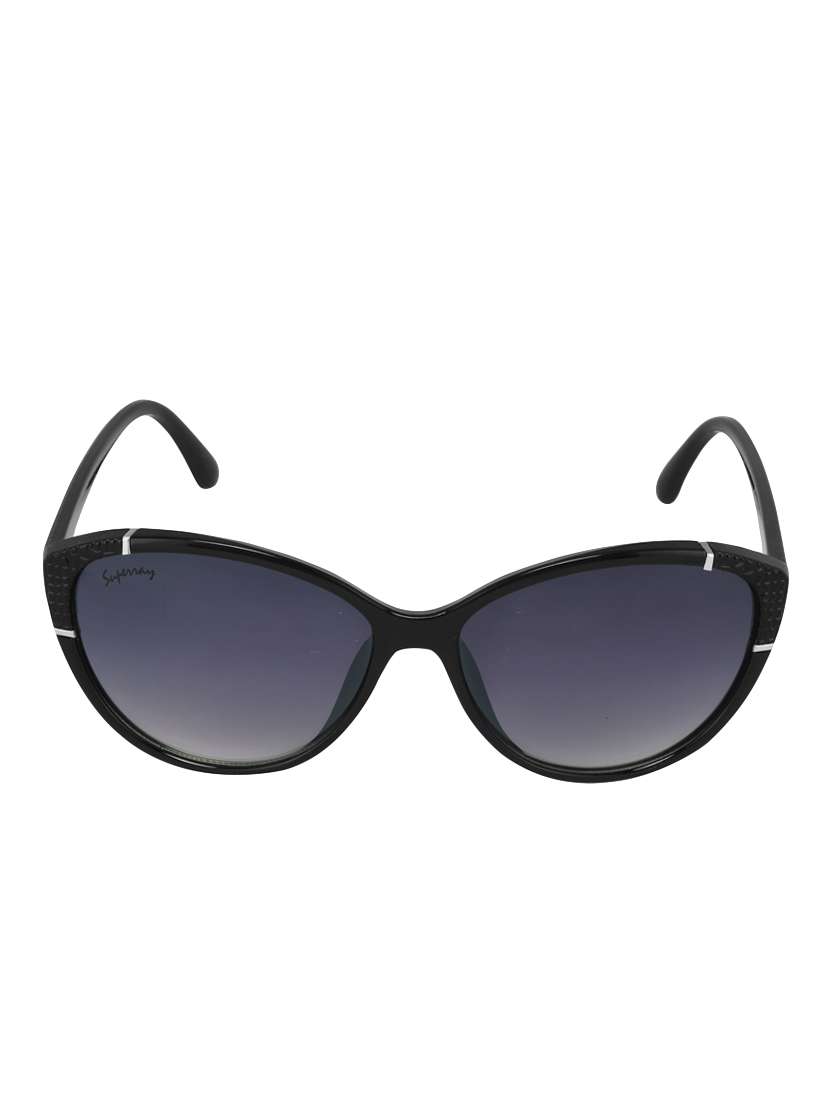 superray cy961-blu-bk black cateye sunglasses for women