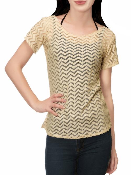 women's straight round neck top - 14439737 - Standard Image - 0