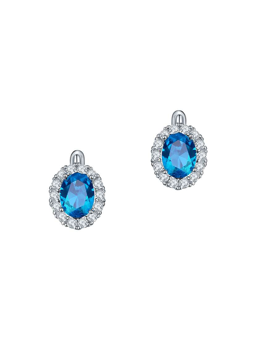 blue copper studs earrings