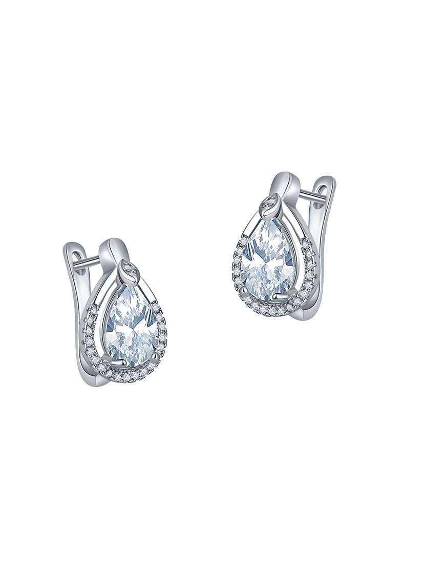 white copper studs earrings