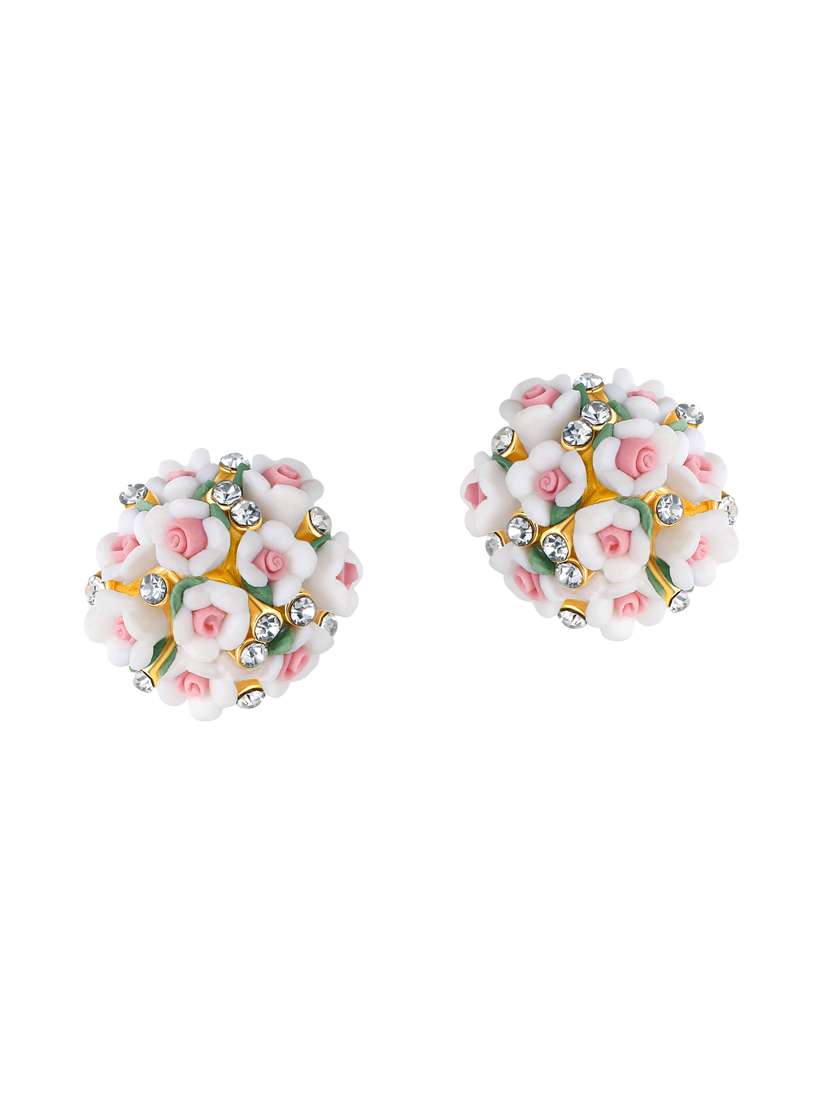 multi colored copper studs earrings