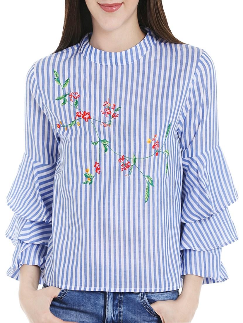 blue striped top - 14446701 -  Zoom Image - 0